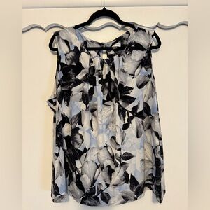 Calvin Klein Black and Gray Floral Blouse